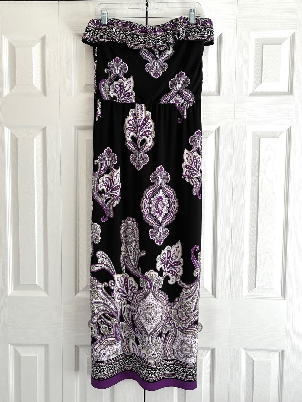 White House Black Market Paisley Bandeau Maxi Dress Women's Small